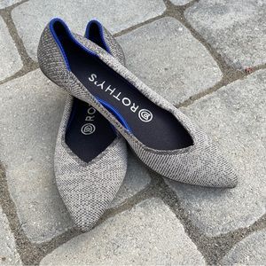 Rothy’s Women’s Shoes Sz 5 W Pointing Toe Slip On Ballet Flats Gray Classic HTF